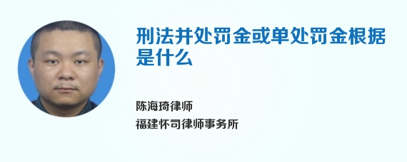 刑法并处罚金或单处罚金根据是什么