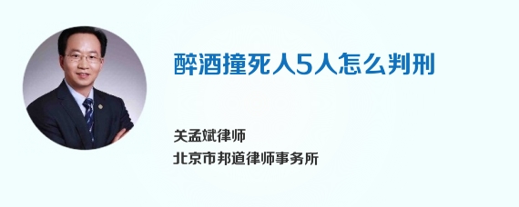 醉酒撞死人5人怎么判刑