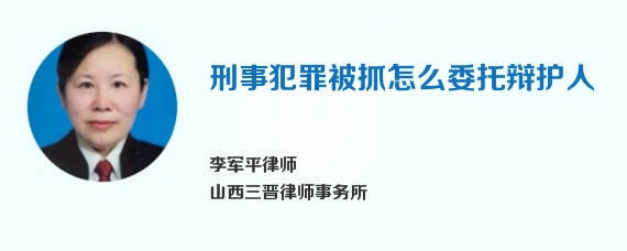 刑事犯罪被抓怎么委托辩护人