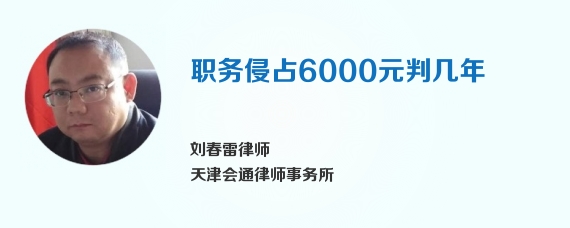 职务侵占6000元判几年