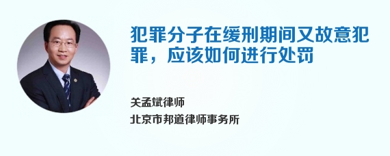 犯罪分子在缓刑期间又故意犯罪，应该如何进行处罚