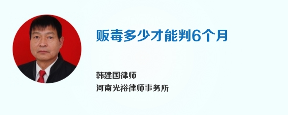 贩毒多少才能判6个月