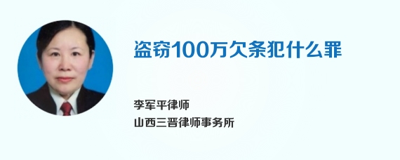 盗窃100万欠条犯什么罪