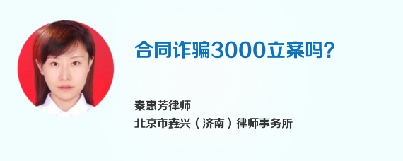 合同诈骗3000立案吗？