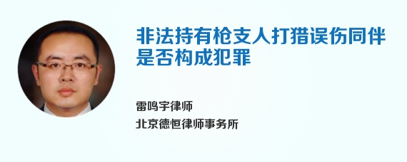 非法持有枪支人打猎误伤同伴是否构成犯罪