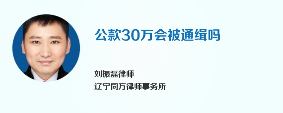 公款30万会被通缉吗