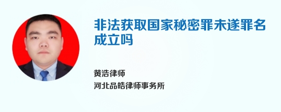 非法获取国家秘密罪未遂罪名成立吗