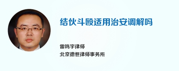 结伙斗殴适用治安调解吗
