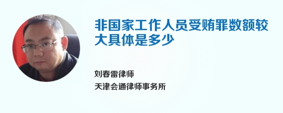 非国家工作人员受贿罪数额较大具体是多少