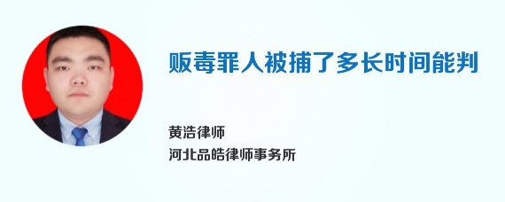 贩毒罪人被捕了多长时间能判