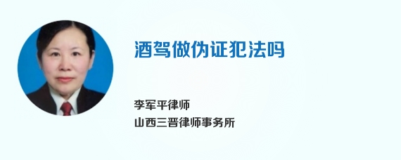 酒驾做伪证犯法吗