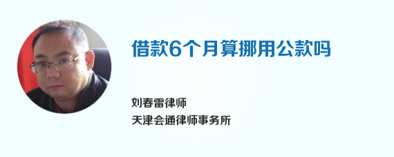 借款6个月算挪用公款吗