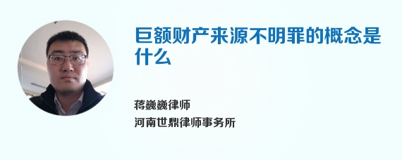 巨额财产来源不明罪的概念是什么