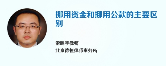 挪用资金和挪用公款的主要区别