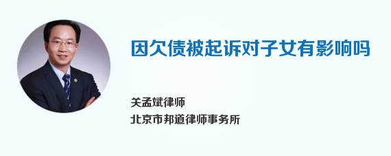 因欠债被起诉对子女有影响吗