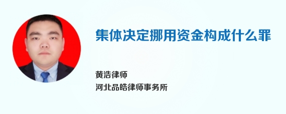 集体决定挪用资金构成什么罪