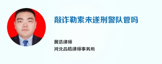 敲诈勒索未遂刑警队管吗