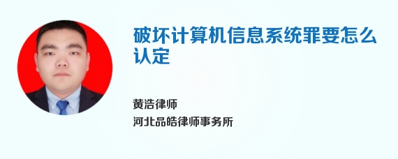 破坏计算机信息系统罪要怎么认定