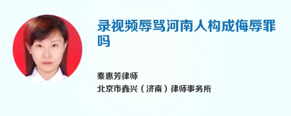 录视频辱骂河南人构成侮辱罪吗