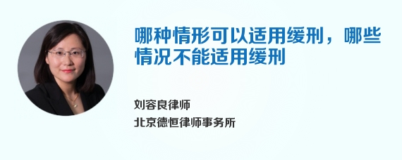 哪种情形可以适用缓刑，哪些情况不能适用缓刑