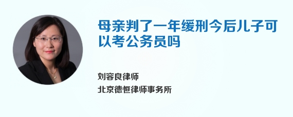 母亲判了一年缓刑今后儿子可以考公务员吗