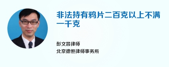 非法持有鸦片二百克以上不满一千克