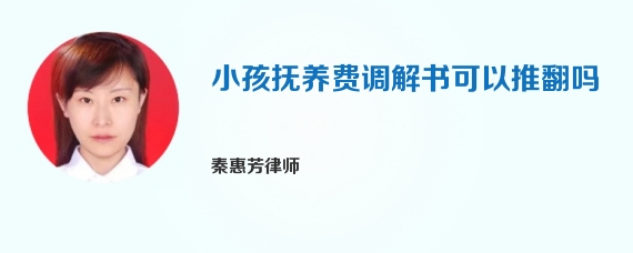 小孩抚养费调解书可以推翻吗