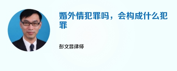 婚外情犯罪吗，会构成什么犯罪