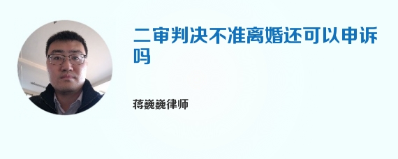 二审判决不准离婚还可以申诉吗