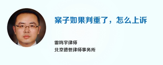 案子如果判重了，怎么上诉
