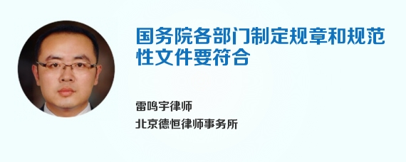 国务院各部门制定规章和规范性文件要符合