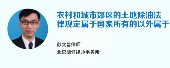 农村和城市郊区的土地除油法律规定属于国家所有的以外属于