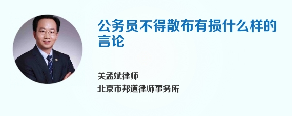 公务员不得散布有损什么样的言论
