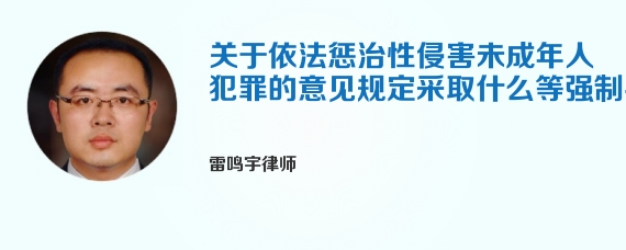 关于依法惩治性侵害未成年人犯罪的意见规定采取什么等强制手段