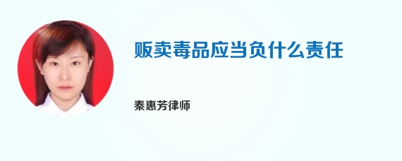 贩卖毒品应当负什么责任