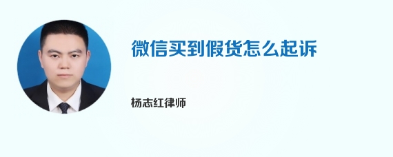 微信买到假货怎么起诉