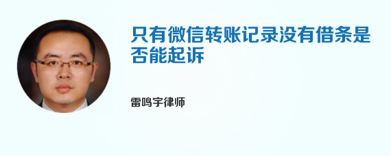 只有微信转账记录没有借条是否能起诉