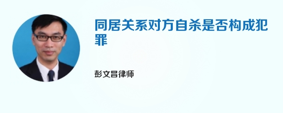 同居关系对方自杀是否构成犯罪