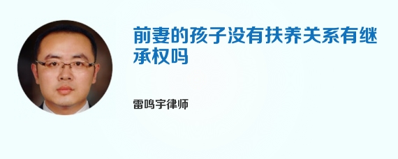 前妻的孩子没有扶养关系有继承权吗