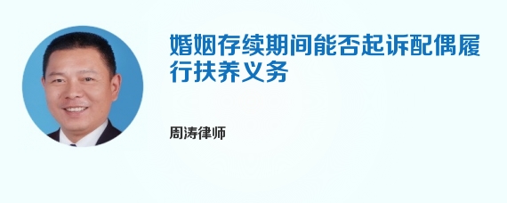 婚姻存续期间能否起诉配偶履行扶养义务