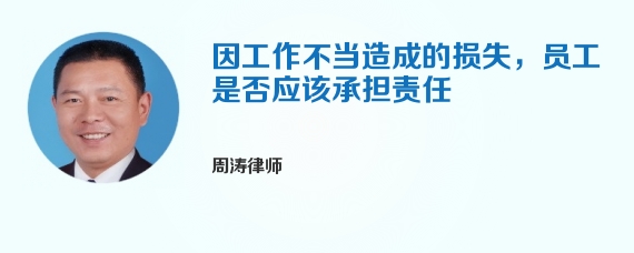 因工作不当造成的损失，员工是否应该承担责任