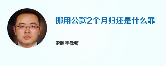 挪用公款2个月归还是什么罪