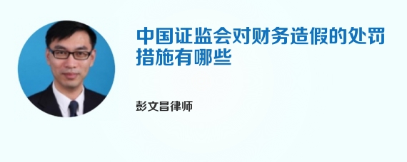中国证监会对财务造假的处罚措施有哪些
