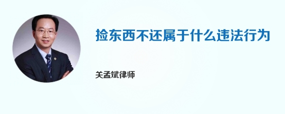 捡东西不还属于什么违法行为