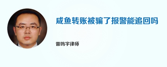 咸鱼转账被骗了报警能追回吗