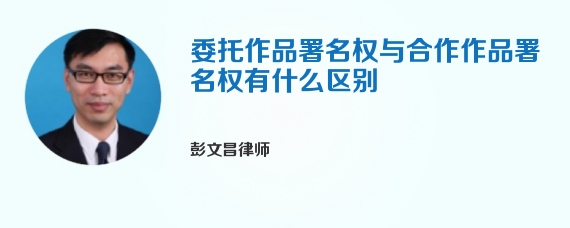 委托作品署名权与合作作品署名权有什么区别