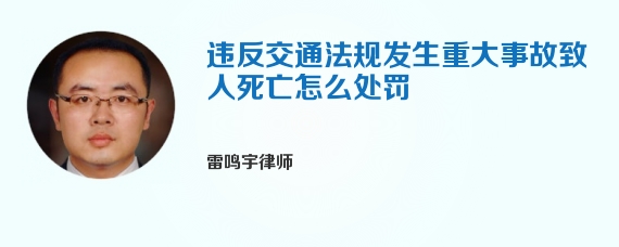 违反交通法规发生重大事故致人死亡怎么处罚