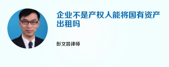 企业不是产权人能将国有资产出租吗