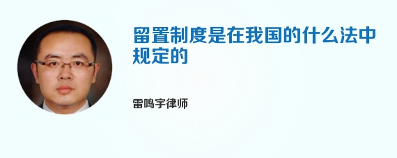 留置制度是在我国的什么法中规定的