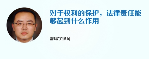 对于权利的保护，法律责任能够起到什么作用